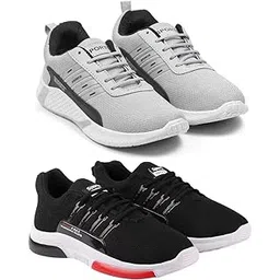 Men's Sports Running Shoes Stylish Design, Pack of 2 Multicolor
