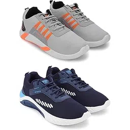 Men's Sports Running Shoes Stylish Design, Pack of 2 Multicolor