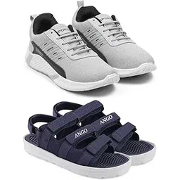 Men's Sports Running Shoes Stylish Design, Pack of 2 Multicolor