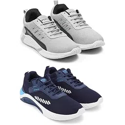 Men's Sports Running Shoes Stylish Design, Pack of 2 Multicolor