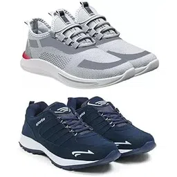 Men's Sports Running Shoes Stylish Design, Pack of 2 Multicolor