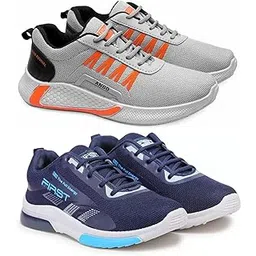 Men's Sports Running Shoes Stylish Design, Pack of 2 Multicolor