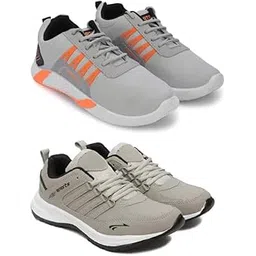 Men's Sports Running Shoes Stylish Design, Pack of 2 Multicolor