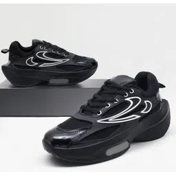 Mens Stylish Black Sports Sneakers Air Zoom for Running, Walking & Gym Training Sneakers For Men