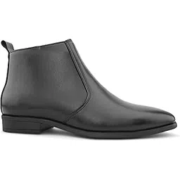 Men's Suede Boots With Slip On High-Top Chelsea Boots | Lightweight TPR Sole With Cushioned Footbed | Comfortable Footwear for Casual, Office & Everyday Use - 7 (Black) AD 1058