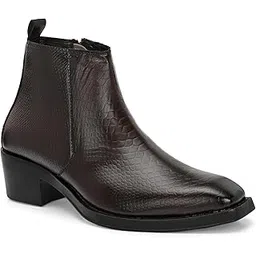 Mens Synthetic Leather Boots with Rugged Outsole, Ankle Support and Stylish Finish Suitable for Outdoor Use, Travel, Work Settings and Versatile Day-to-Day Outfits(189)