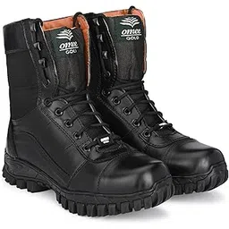 Men's Tactical Combat Army Full Leather Boots for Men (Black) Boots for Men (Lal Gitti)