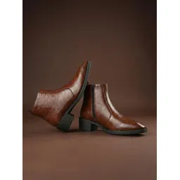 Men’s Tan Textured Cuban Boots | Premium Ankle-Length Fashion Boots Boots For Men