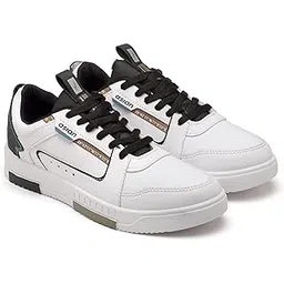 Men's TARZAN-01 White Casual Sneaker Shoes with Synthetic Upper Lightweight Comfortable Mid Top Sneaker Shoes for Men's & Boy's