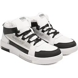 Men's TARZAN-03 Casual White Sneaker High Neck Shoes for Men I Walking & Gym Shoes for Boys with Lightweight Extra Jump I Casual Lace-Up Shoes for Men