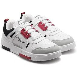 Men's Tarzan-06 White Casual Sneaker High-Neck Shoes with Lightweight Extra Cushion Lace-Up Shoes for Men's & Boy's