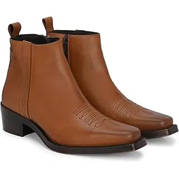 Men’s Vegan Leather, Cuban Heeled, Cowboy Ankle Boots 65431