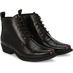 Men’s Vegan Leather, Cuban Heeled, Cowboy Ankle Derby Boots 63658