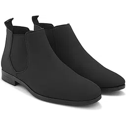 Men's Voltflow Slip-On Chelsea Boots Solid Mid Top Regular Casual Shoes Without Laces | Perfect for Parties, Outdoor, Trekking, Office