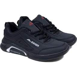 Men's W-05 Casual Black Sneaker Shoes With Waterproof Synthetic Upper Casual Running Shoes For Men