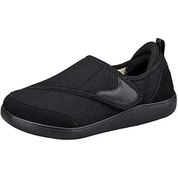 Men's Walking Shoes Low Top Cushioning Adjustable Strap Wide Round Toe Flats 37 Black|Clothing, Shoes & Accessories | Men's Shoes | Athletic