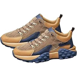 Men's Walking Shoes Non Slip Breathable for Hiking Short Trips Outdoor Khaki 43 (Athletic)