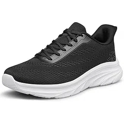 Men's Walking Shoes Slip On Running Shoes Non Slip Lightweight Lace-Ups Mesh Gym Tennis Sneakers