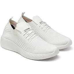 Men's White Casual Sneaker Shoes with Mesh Upper Lightweight Lace-Up Shoes for Men's & Boy's | Storm-12