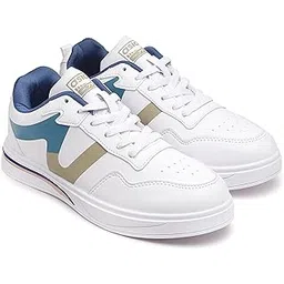 Men's White Casual Sneaker Shoes with Synthetic Upper Lightweight Comfortable Mid Top Sneaker Shoes for Men's & Boy's Sydney-01