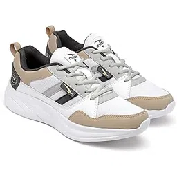 Men's White Casual Sneaker Shoes with Synthetic Upper Lightweight Comfortable Mid Top Sneaker Shoes for Men's & Boy's TERMINATOR-05