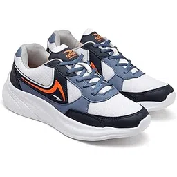 Men's White Casual Sneaker Shoes with Synthetic Upper Lightweight Comfortable Mid Top Sneaker Shoes for Men's & Boy's TERMINATOR-06N,UK 12