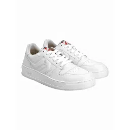 Men's White Solid Sneakers