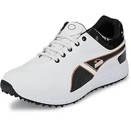 Men's White Synthetic Badminton Lace-Up Sports Shoes 10