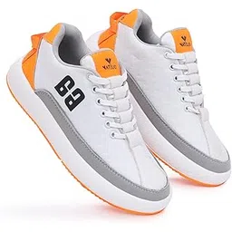 Men's White Trekking Fabric Lace-Ups Casual Shoes 10