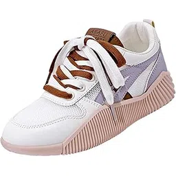 MERISHOPP Platform Sneakers for Women Tennis Shoes Lightweight Round Toe Walking Shoes 40