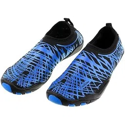 MERISHOPP Water Shoes Socks Yoga Exercise Pool Beach Swim Slip On Surf Blue 41-42