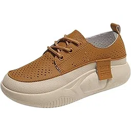 MERISHOPP Women Casual Sneakers Female Comfortable Sneakers for Running Hiking Outdoor Yellow 40