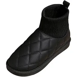 MERISHOPP Women's Snow Boots Comfortable Non Slip Ladies Boots for Hiking Hiker Work Black 35