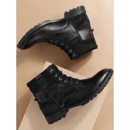 Metro Leather Blocked Heeled Boots