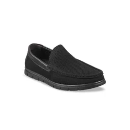 Metro Men Black Slip-On Sneakers
