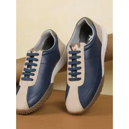 Metro Men Colourblocked Round Toe Lace-Ups Casual Sneakers