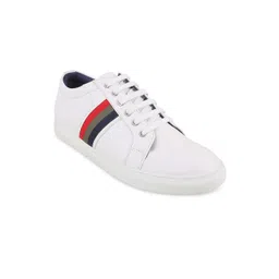 Metro Men White Striped Sneakers