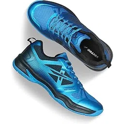 Mettalica Badminton Shoe for Mens|EVA & Rubber Sole with Breathable mesh Upper with with TPU Film for Sports, Badminton, Volleyball, Squash, Table Tennis