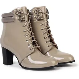 Midnight Gloss OG Ankle Boots for Women | Extra Cushion Comfort, Skin-Friendly & Lace -Up | Trendy, Stylish & Perfect for Winter or Holiday Outings