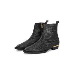 MILLE DOLLARI Men Textured Side-Zip Ankle Boots