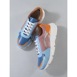 MIORAH Women Leather Lace Up Sneaker