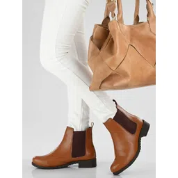 MISEEN Women Block-Heeled Chelsea Boots