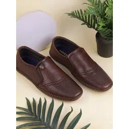 Mochi Men Perforations Leather Slip-On Sneakers