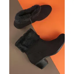 Mochi Women Casual Block-Heeled Regular Boots