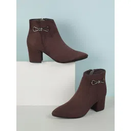 Mochi Women Casual Block-Heeled Regular Boots