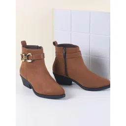 Mochi Women Casual Block-Heeled Regular Boots