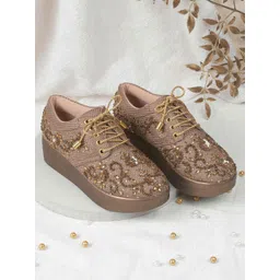 Mochi Women Embellished Kitten Mules with Laser Cuts