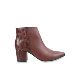 Mochi Women's Maroon Casual Booties