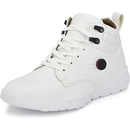 Modern Leatherette Black Trendy Lace Ups Running Casual Shoes Sneakers for Men (BAB711-MC)