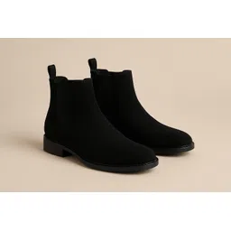 Modescuo Men’s Black Suede Chelsea Boots | Stylish Ankle-Length Slip-On Boots Boots For Men